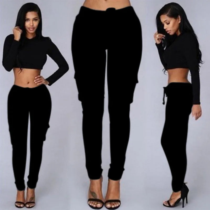 Slim-Fit Bleistifthose für Damen mit Kordelzug & Taschen
